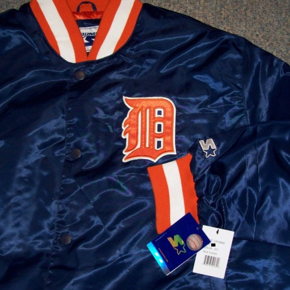 DETROIT TIGERS Starter Snap Down Jacket  3X BLUE - Picture 8 of 8